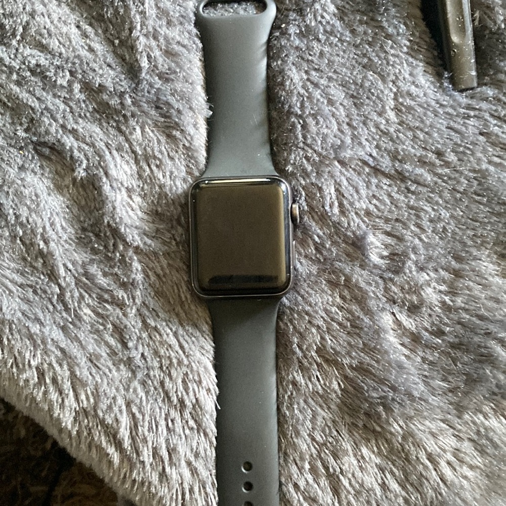 Apple Watch series 3 42mm space grey 50m WP… Black band. Like new. With charger.